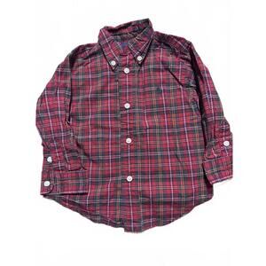 Ralph Lauren Toddler Plaid Button-Down red Shirt 18 months Boys Infant